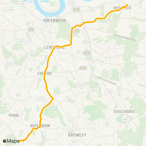 Stagecoach London Elmers End Interchange - Plumstead Rd / Burrage Rd map