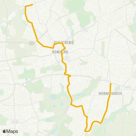 Stagecoach London Hornchurch Town Ctr - White Hart Ln (Rm7) map