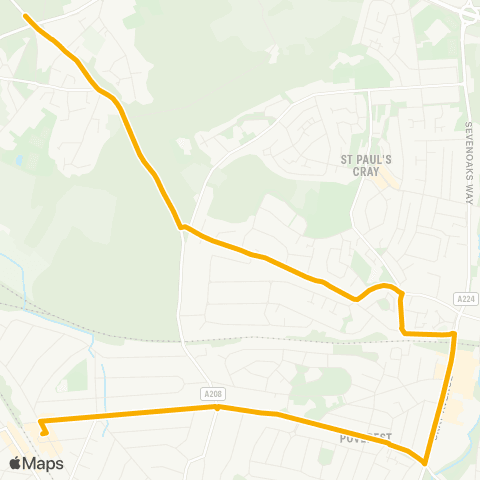Stagecoach London Sta Square / Petts Wood Sta - Ctr Common Rd / War Mem map