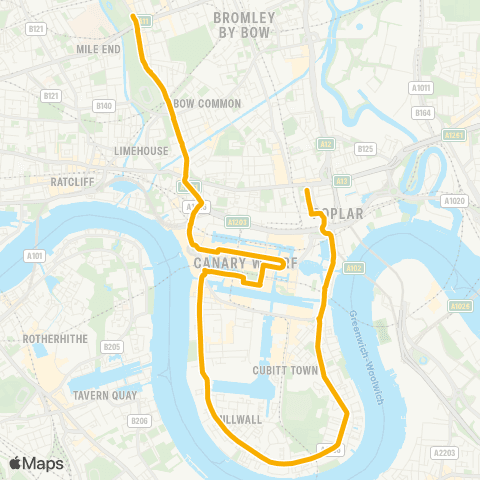 Stagecoach London Mile End Sta / Bow Rd - Poplar / All Saints Church map