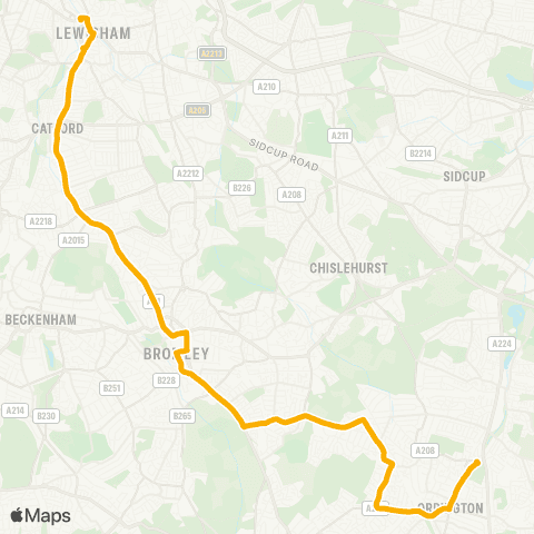 Stagecoach London Lewisham Sta - Orpington / Perry Hall Rd map