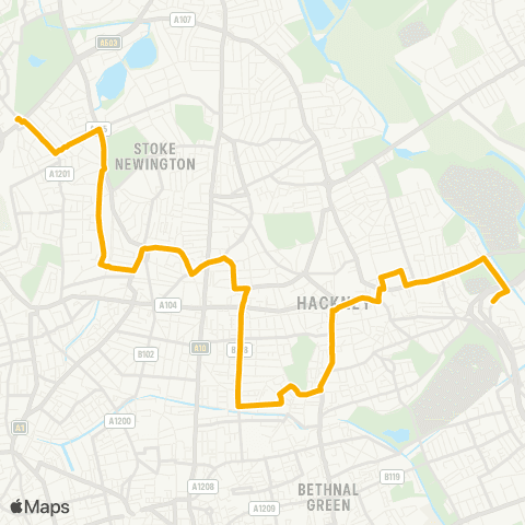 Stagecoach London Finsbury Park Interchange - Hackney Wick map