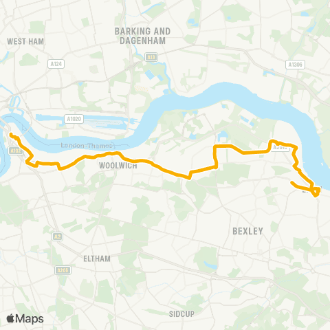 Stagecoach London N Greenwich Sta - Erith Quarry / Fraser Rd map