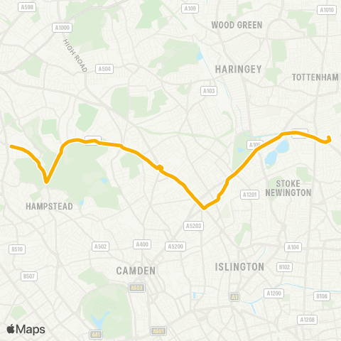 Stagecoach London Rookwood Road - Golders Green Station map