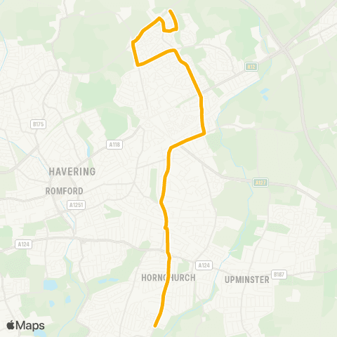 Stagecoach London Miramar Way - Wincanton Road Noak Hill map