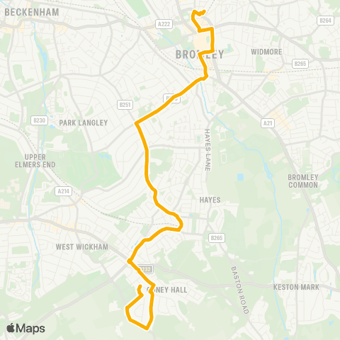 Stagecoach London Bromley N Station - Chestnut Av (Br4) map