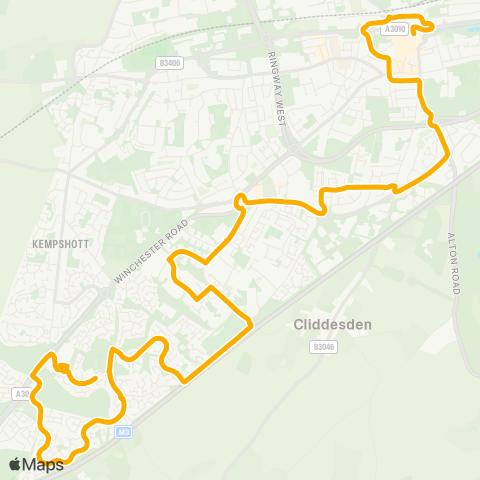 Stagecoach South Range Green - Fratton Way map