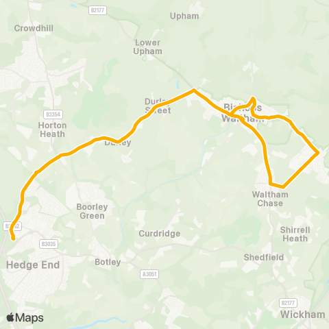 Stagecoach South Hedge End Superstores - Hedge End Superstores map