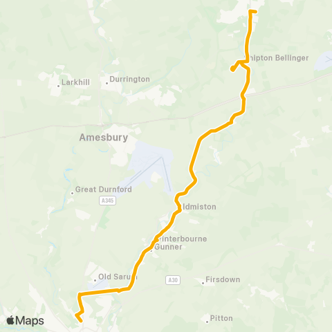 Stagecoach South S Wilts Grammar Sch - Tesco Superstore map
