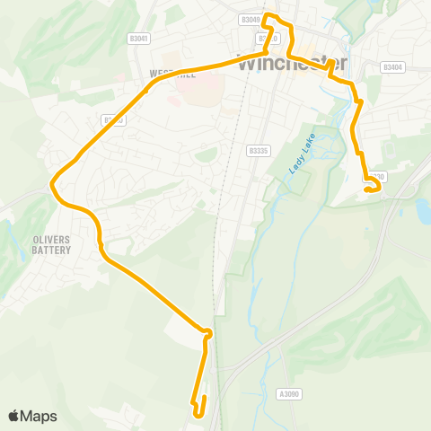 Stagecoach South South P&R - P&R East map