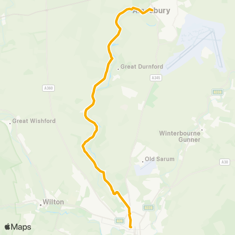 Stagecoach South Salisbury Street - Blue Boar Row map