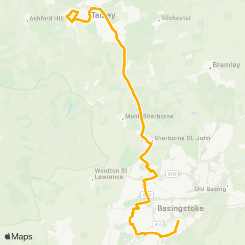 Stagecoach South Queen Marys College - Badgers Wood map