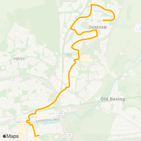 Stagecoach South Cibbons Road - Crossborough Hill map