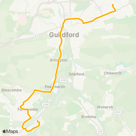 Stagecoach South Grange Close - St Peters School map