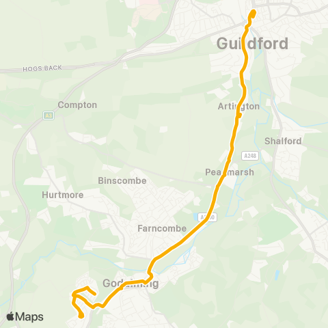 Stagecoach South Friary Bus Station - Ockford Ridge Green map