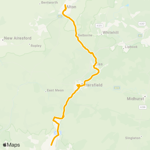 Stagecoach South Alton College - Cowplain Shops map