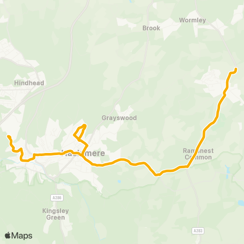 Stagecoach South Lane End - Woolmer Hill School map
