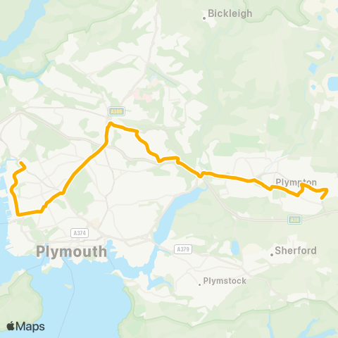 Stagecoach South West Camels Head School - Sandy Road North map
