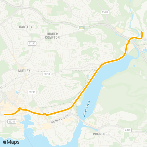 Stagecoach South West Royal Parade - Coypool Park & Ride map
