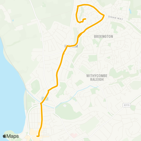Stagecoach South West Byron Way - Parade map