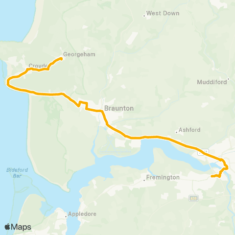 Stagecoach South West Bus Station - Ruda Holiday Park map