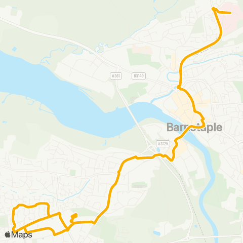 Stagecoach South West N Devon District Hospital - Sainsbury's map