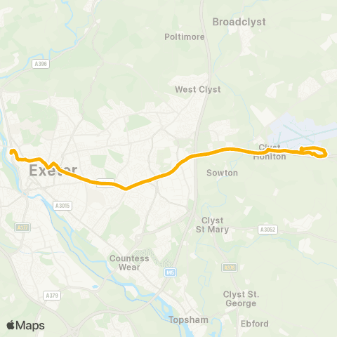 Stagecoach South West St Davids Sta - Exeter International Airport map