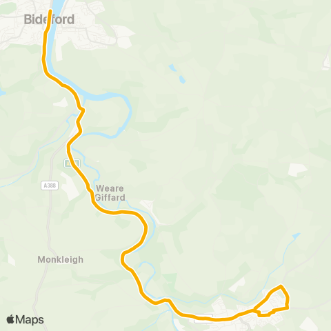 Stagecoach South West Dartington Fields - Bideford Quay map