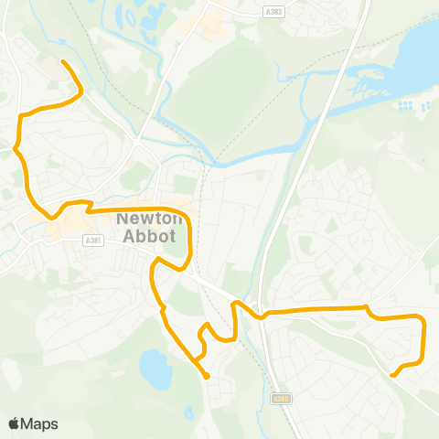 Stagecoach South West Twickenham Road - Newton Abbot Hospital map