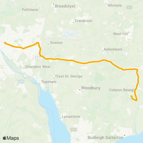 Stagecoach South West Bicton College of Agriculture - Bus Sta map