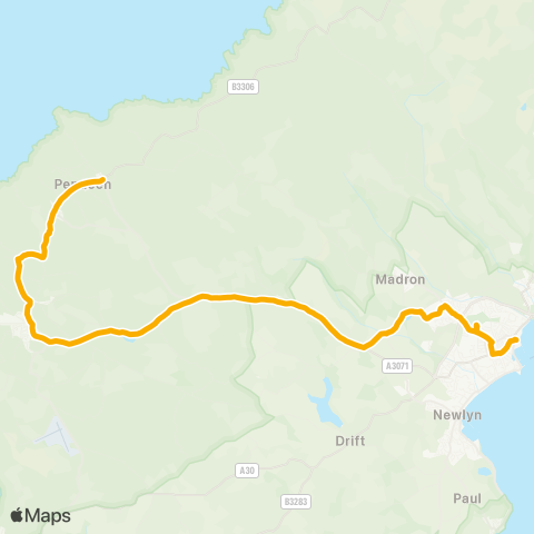 Stagecoach South West Portherras Cross - Bus Station map