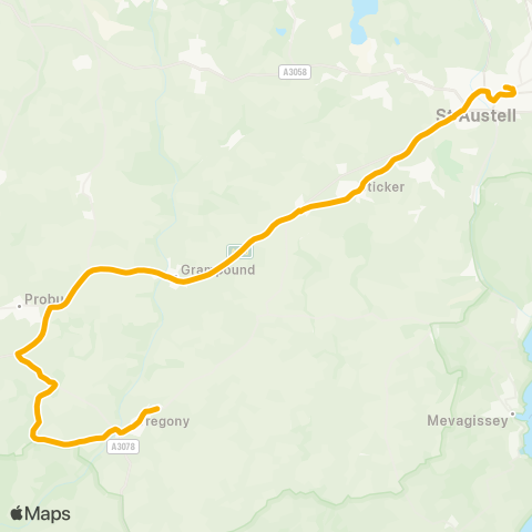 Stagecoach South West Roseland Academy - Bus Station map