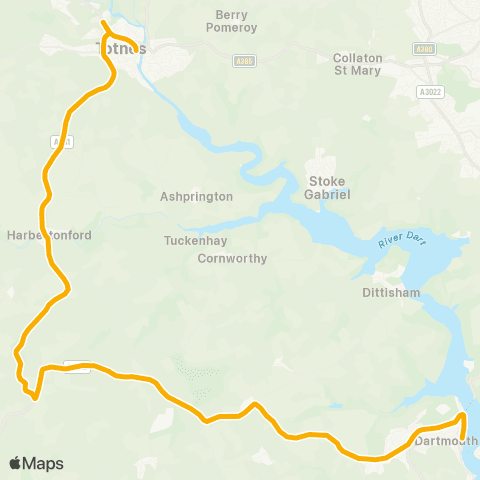 Stagecoach South West Pontoon - Opposite Royal Seven Stars Hotel map