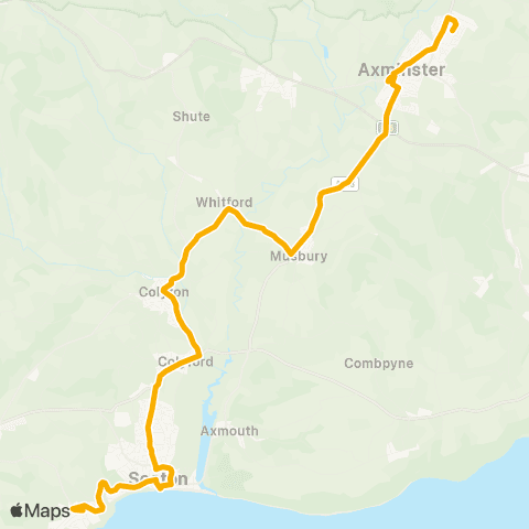 Stagecoach South West Millwey Avenue - Beer Cross map