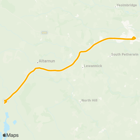 Stagecoach South West Launceston College - Jamaica Inn map