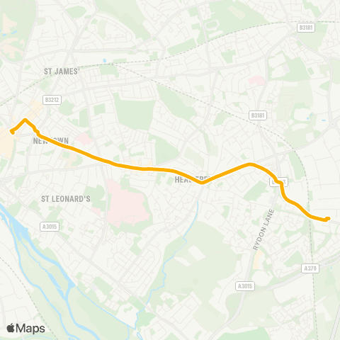Stagecoach South West Paris Street - Sowton P&R map