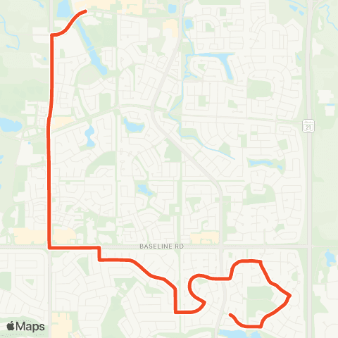 Strathcona County Transit School Special map