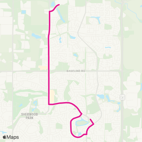 Strathcona County Transit School Special map