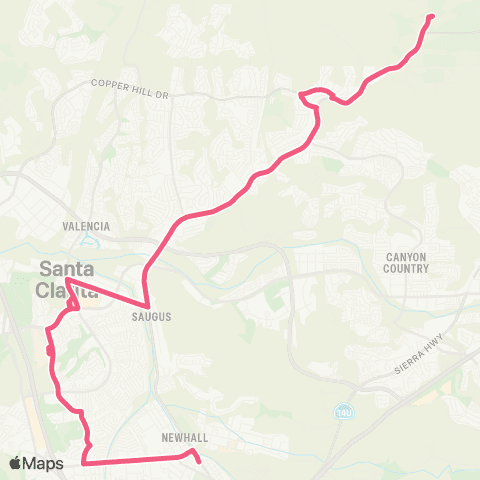 Santa Clarita Transit Bouquet Cyn / Newhall Metrolink map