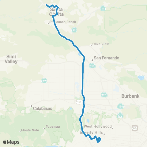 Santa Clarita Transit Century City map