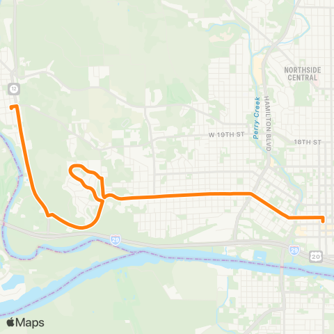 Sioux City Transit Council Oaks map