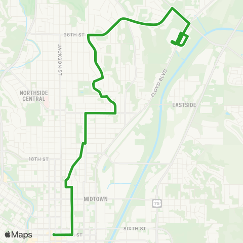 Sioux City Transit Indian Hills map