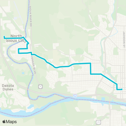 Sioux City Transit Riverside map