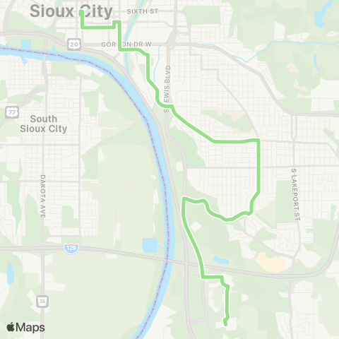 Sioux City Transit Singing Hills map