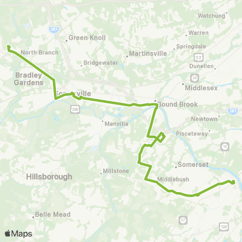 Somerset County Shuttle Community Access Transit 1R map