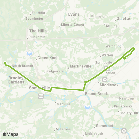 Somerset County Shuttle Community Access Transit 2R map
