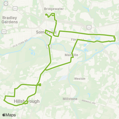 Somerset County Shuttle Somerset Cty Office of Transportation Bus Regional One map