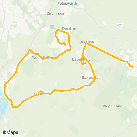Stagecoach Midlands Ocado - Queen Elizabeth School map