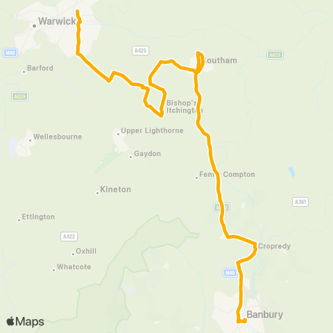 Stagecoach Midlands Upper Parade - Bus Station map