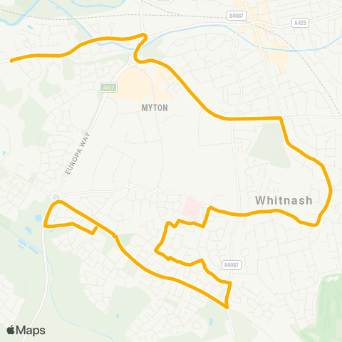 Stagecoach Midlands Randall Close - Myton School map